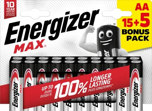 Energizer Max LR06, 15+5 gratis Mignon (AA)-Batterie Alkali-Mangan 1.5V 20St., E300671200