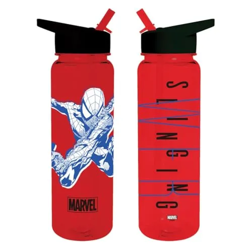 Spider-Man Wasserflasche (Slinging Design) 700ml Plastik, Mädchen, Jungen, Kinder - Offizielles Lizenzprodukt