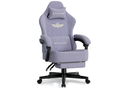GTPLAYER Ergonomischer Gaming Stuhl mit Fußstütze in lila von GTPLAYER