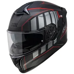 IXS iXS422 FG 2.16 SV Helm, schwarz-rot, Größe L für Männer - Motorradhelm mit Stirn- und Kinnbelüftung, Spoiler für bessere Aerodynamik und kratzfestem Schnellwechselvisier für optimalen Fahrkomfort.