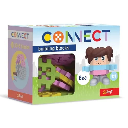 Connect Bausteine Set Pocket Girl, Bea - 35 Elemente: 30 Bausteine + Figur, Kreatives Spielzeug für Kinder ab 4 Jahren