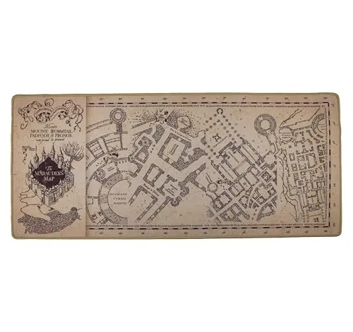 Cinereplicas Harry Potter Schreibtischmatte - Karte des Rumtreibers 80 x 35 cm - Schreibunterlagen mit magischem Flair: Verleihen Sie Ihrem Arbeitsplatz mit der offiziellen Harry Potter Schreibtischmatte im einzigartigen Design der Karte des Rumtreibers einen zauberhaften Touch!