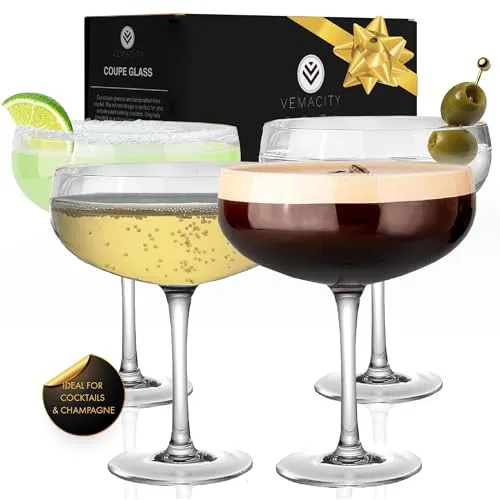 Vemacity Elegante Espresso Martini Gläser 4er Set