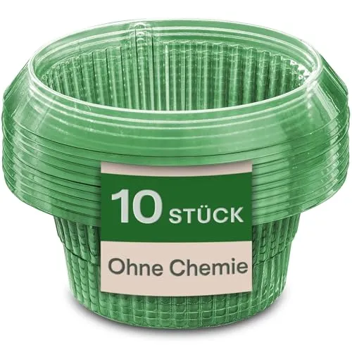 Praknu Schneckenkragen Schneckenschutz 10 Stück - Wiederverwendbarer - Wetterfest und Langlebig - Schutz für Salat, Gemüse und Blumen - Stapelbar