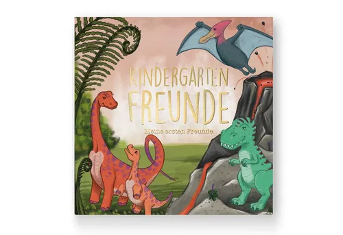 CUPCAKES & KISSES Freundebuch Kindergartenfreundebuch Dinosaurier Album Kita Dinos