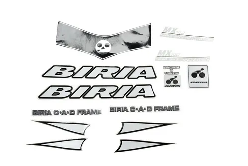 Non-Branded Fahrradrahmen Fahrrad DEKOR Satz BIRIA MX100 Frame Rahmen Decal Sticker Schwarz/Silb