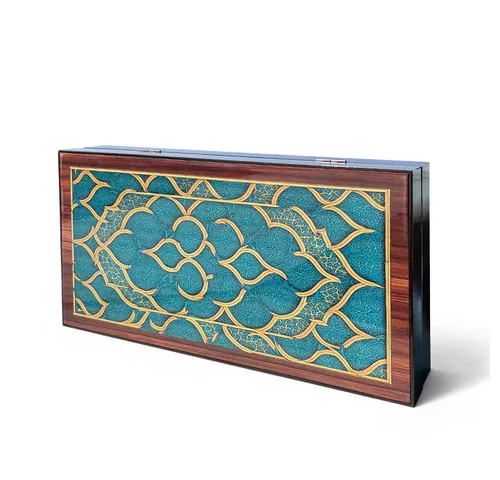 Biggdesign Oriental Backgammon - Hochwertiges Backgammon mit kratzfester Spielfläche und sicherem Magnetverschluss. Ideal für Spielabende, inklusive Würfel und Spielsteine in eleganter Geschenkverpackung.