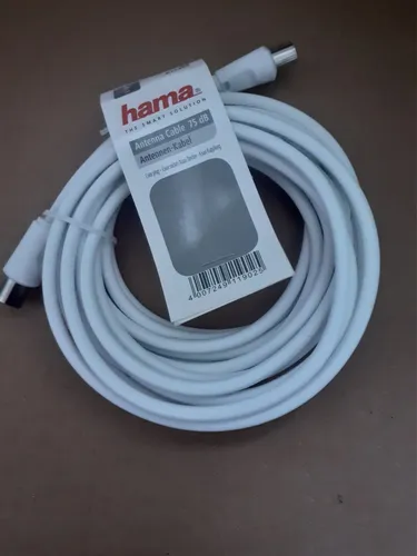 hama Antennen-Kabel Koaxial-Kabel Koax-Stecker - Koax-Kupplung 5 m, 75 dB Weiß