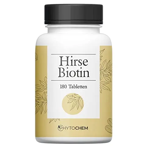 HIRSE BIOTIN | für gesund Haut, Haare und Nägel | 180 Tabletten | Premium Qualität aus Deutschland