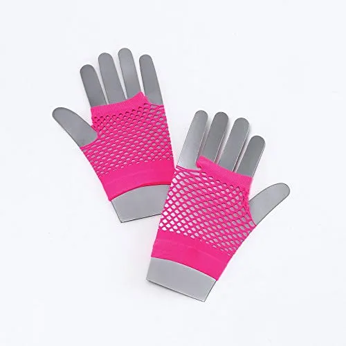Bristol Novelty BA571 Handschuhe aus Netz, Neon-Rosa, Damen, Rose, Einheitsgröße