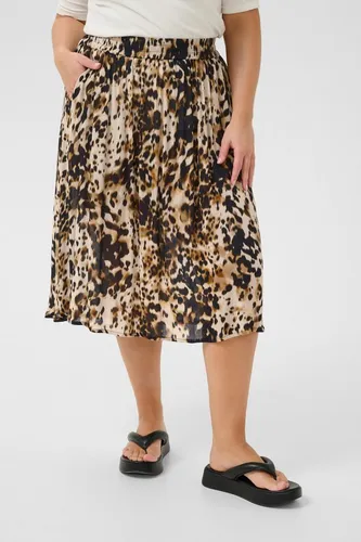 Rock A-shape mit Leopardenmuster - Stylischer A-shape Rock mit elastischer Taille und Midi-Länge. Ideal für jeden Anlass, pflegeleicht und aus 100% Viskose gefertigt.