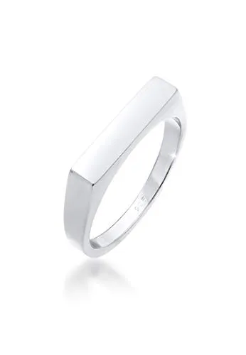 Elli Ring Damen Siegel Eckig Geo Design Basic in 925 Sterling Silber - Bijouterie: Hochwertiger Damenring aus 925 Sterling Silber mit zeitlosem Geo Design, ideal als stilvolles Geschenk für besondere Anlässe.