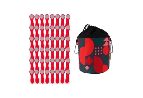trendfinding Wäscheklammern 48 Wäscheklammern Rot-Grau Edelstahl und 1 Klammerbeutel Retro Red, Mit neuester Klammertechnik für empfindliche Wäsche