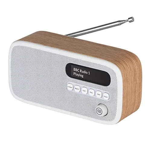 VQ Dexter DAB/DAB+ Digital & FM Radio mit Bluetooth in Eiche - Stylisches DAB/DAB+ Radio mit Bluetooth für ein hervorragendes Hörerlebnis. 60 Speicherplätze und Auto-Scan für einfache Senderwahl. Ideal für den Innenbereich und benutzerfreundlich gestaltet.