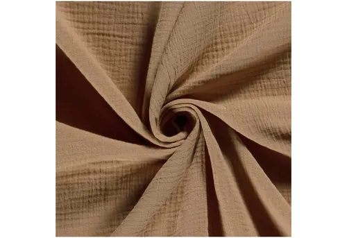 maDDma Stoff 50x130cm Musselin Stoff uni Meterware Mulltuch, kamel