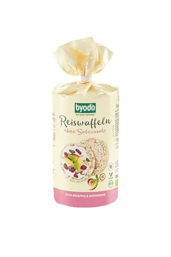 Byodo Bio Reiswaffeln ohne Salzzusatz 100g - Glutenfreie Snacks, Natiumarm, Mild & Purer Reisgeschmack, Ideal für süße & herzhafte Aufstriche