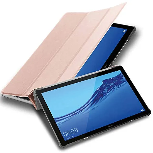 Cadorabo Hülle kompatibel mit Huawei MediaPad T5 10 (10.1 Zoll) Tablethülle ohne Auto Wake Up aus Kunst Leder Klappbare Magnetische Cover Hülle für Huawei MediaPad T5 10 (10.1 Zoll) Tasche in Rosa