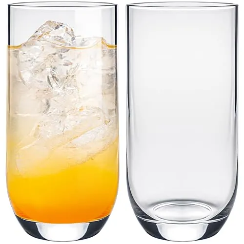KONZEPT Gläser Set 12-teilig, Transparente 400ml Wassergläser Set, Ideal für Saft, Cocktails, Longdrinks, Eiskaffee, Hohe Londrinksgläser