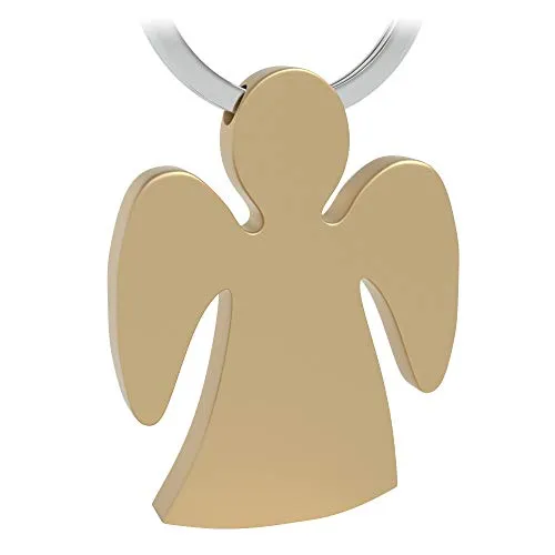 EAZY CASE Schlüsselanhänger mit Schutzengel, Edler Hochglanz Schlüsselring Engel Geschenkbox, Schutzengelanhänger Geschenk für Mann, Frau, Geburtstag, Partner, Freunde, Familie, Jahrestag, Matt Gold