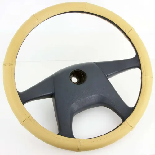 LKW Lenkradbezug 44 45 46 cm echt LEDER beige Lenkrad Schoner Transporter