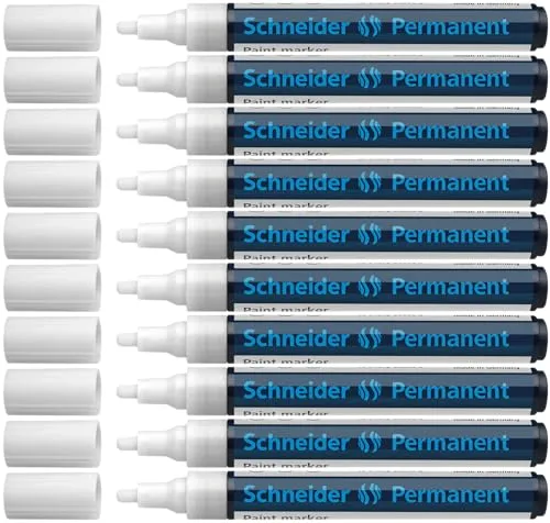Schneider Maxx 270 Permanentmarker 10er Pack - Permanent-Marker mit austauschbarer Rundspitze, ideal für dauerhafte Markierungen auf diversen Oberflächen. Lichtbeständig, wasserfest und hitzebeständig bis 300 °C.