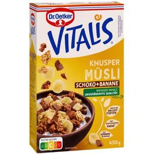 Dr. Oetker VITALIS KNUSPER SCHOKO+BANANE Müsli 450 g von Dr. Oetker