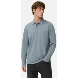 camel active Langarm-Poloshirt mit Logo Stickerei - Stone Blue, Größe L - Herren-Shirt mit atmungsaktivem Material, ideal für lässige Anlässe. Aus 58% Baumwolle, 39% Polyester und 3% Elasthan, sorgt es für hohen Tragekomfort und hat eine elegante Logostickerei.