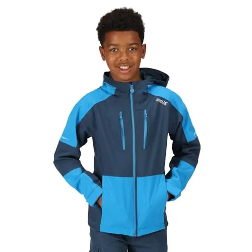 Regatta Junior Highton IV Regenjacke für Kinder - Regenjacke in blue wing/indigo, wasserdicht und atmungsaktiv, perfekt für unbeständiges Wetter beim Spielen im Freien.