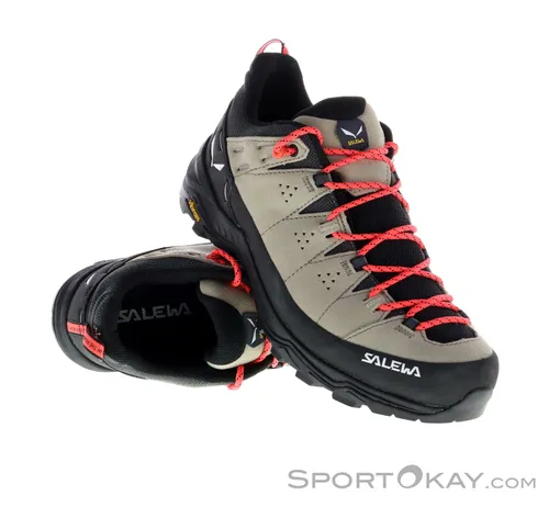 Salewa Alp Trainer 2 Schuh Damen oatmeal/black (7265) - Wanderschuhe für Damen, ideal für lange Trekkingtouren mit exzellentem Grip dank Vibram Sohle und optimalem Fußhalt durch das innovative 3F-System.