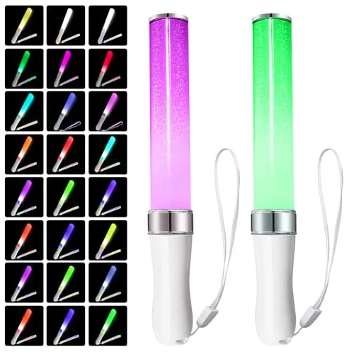 Stück LED-Leuchtstäbe,24 Farben 3 W LED Leuchtstabs,25CM Bunte LEDs Leuchtwedel Leuchtet,Leuchtstabs LEDs Set,Leuchtwedel Party Set Für Hochzeit,Party,Mitbringsel,Konzert Raves 2