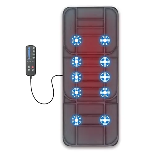 Snailax Ganzkörper-Massagematte mit Wärme, Massagekissen mit 5 Massagemodi & 3 Vibrationsstufen, Rückenmassagegeräte zur Linderung von Rückenschmerzen, Massagematratze mit automatischer Abschaltung,