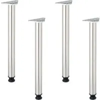 Metalltischbeine 4er Set für Schreibtisch und Esstisch - Robuste Edelstahl Tischbeine in Silber, 71 cm hoch, ideal für kreative Möbelprojekte und langlebige Stabilität.