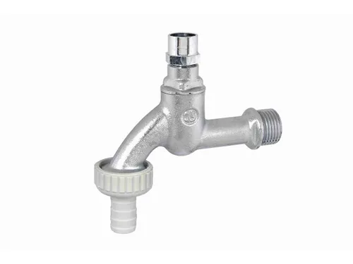 SCHLÖSSER Auslaufventil matt verchromt, DN 15, Zoll 1/2, Überwurfmutter G 3/4