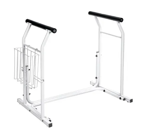 SoNa24 Mobile WC Aufstehhilfe rutschfest mit Ablagekorb