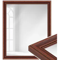 WANDStyle Wandspiegel H390 aus Massivholz, Braun, 66x56 cm
