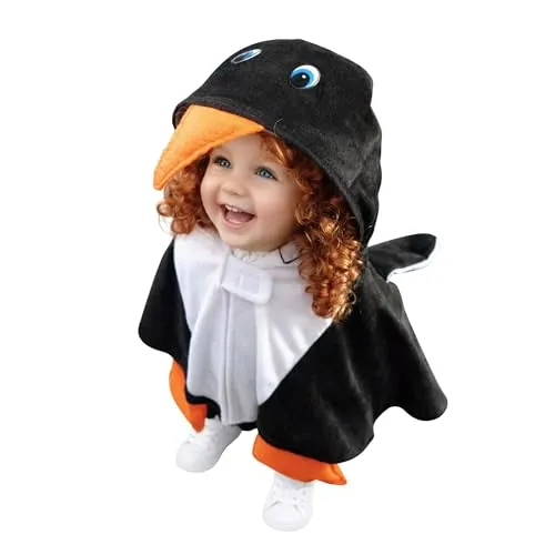 Seruna Pinguin-Kostüm, An67 74-98, Umhang für Baby Babies Klein-Kind, Pinguine Vogel Kostüm-e Fasching Karneval Kleinkinder-Karnevalskostüme Faschingskostüme