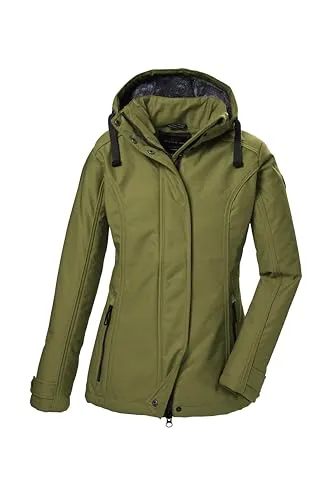 G.I.G.A. DX Damen Softshelljacke/Outdoorjcake mit abzippbarer Kapuze GW 23 WMN SFTSHLL JCKT, waldgrün, 42, 42211-000