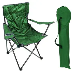 Mojawo Anglersessel Campingstuhl mit Getränkehalter und Tasche Grün