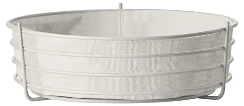 Zone Denmark Brotkorb in warm grey - Brotkästen mit runden Metallgestell und waschbarer Baumwolltasche, ideal für Brötchen, Obst und Gemüse.