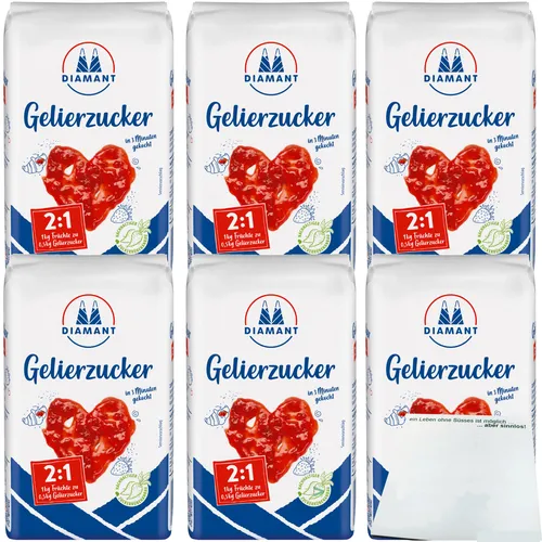 Diamant Gelierzucker 2:1 6er Pack (6x500g Packung) + usy Block