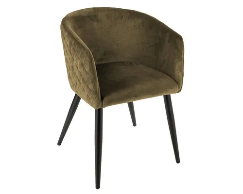 Atmosphera Marlo Velvet Sessel, khaki, 56x55x76cm