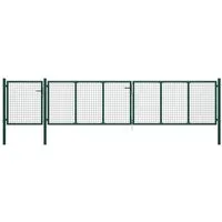 vidaXL Gartentor Stahl 500×75 cm Grün - Gartentor aus robustem Hochleistungsstahl, rost- und korrosionsbeständig, ideal für langfristigen Außeneinsatz. Mit Schloss und 3 Schlüsseln für zusätzliche Sicherheit.