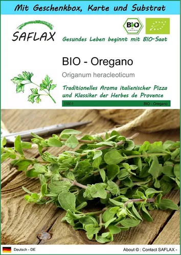 SAFLAX Kräutersamen SAFLAX - Geschenkset - BIO - Oregano