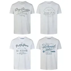 riverso T-Shirt Herren Printshirt RIVLeon Regular Fit (4-tlg) Kurzarm Tee Shirt mit Rundhalsausschnitt aus 100% Baumwolle bunt 5XL