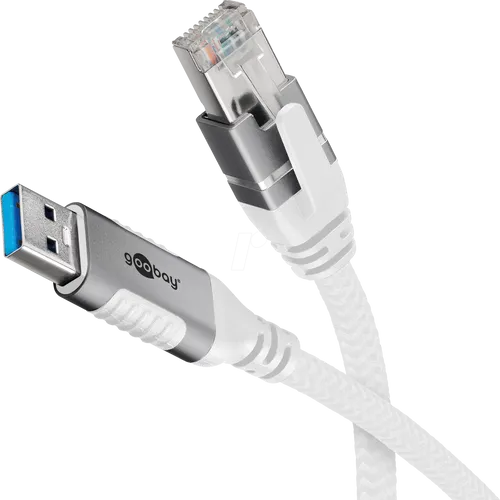 Goobay Ethernet-Kabel USB-A 3.0 auf RJ45, 3 m - Multimedia Netzwerkadapter für schnelle Datenübertragung, ideal für stabile Internetverbindungen und Streaming.