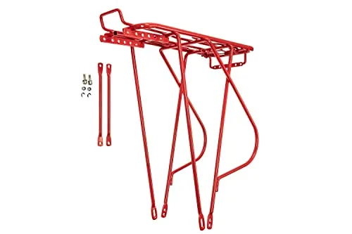 Zoll Gepäckträger Fahrrad Trekking City Bike Streben 160 mm Federklappe Rot 28