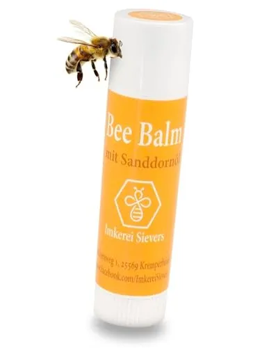 Nordbienchen® Bee Balm Lippenpflegestift mit Sanddornöl 5g – Natürliche Lippenpflege gegen Trockene Lippen – Imkerprodukt – Frei von Zusätzen