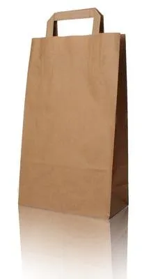 Papiertragetaschen Tüten Beutel Papiertaschen 22+10x36cm braun 70g/qm 250
