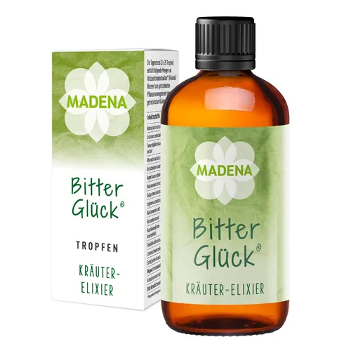 Madena BitterGlück Tropfen 100 ml Kräuter-Elixier mit 18 Bitterkräuter-Extrakten