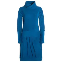 Vishes Ballonkleid Warmes Fleece Winterkleid Ballonkleid mit Stehkragen und Daumenlöchern Alternative Bekleidung, Ethno, Hippie, Retro Style blau 42